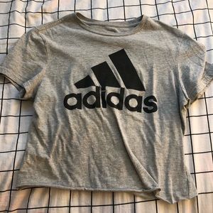 raw cropped adidas shirt